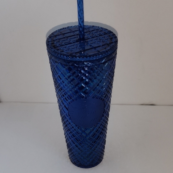Starbucks Jeweled Blue Textured Tumbler with Straw (New) - Picture 3 of 5